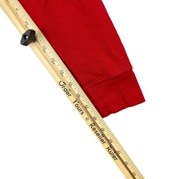 Polo Ralph Lauren Shirt Men M Red Waffle Knit Thermal Long Sleeve Tuxedo Bear - Picture 9 of 9